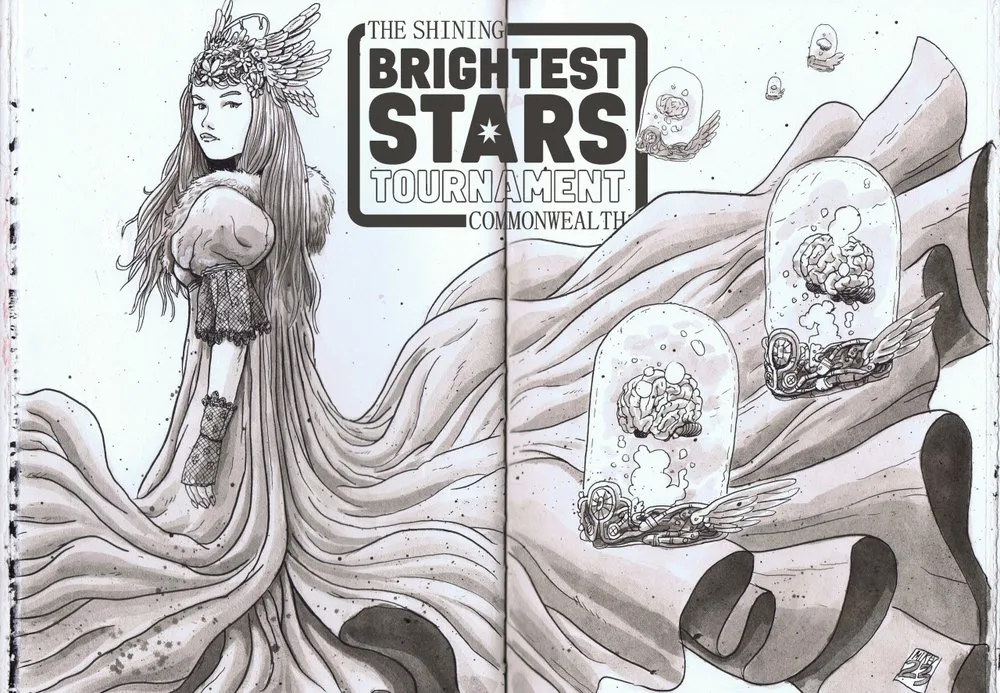 Brightest Stars logo over illustrated artwork